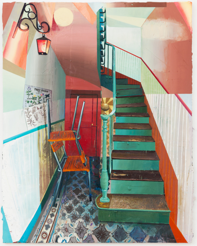 Mathieu Cherkit, Time’s Up : Mathieu Cherkit, Équilibre, 2022, Huile sur toile, 230 × 180 cm, Courtesy de l’artiste et galerie Xippas